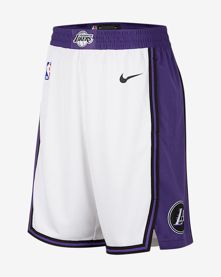 Los Angeles Lakers City Edition Men s Nike Dri FIT NBA Swingman Shorts. Nike